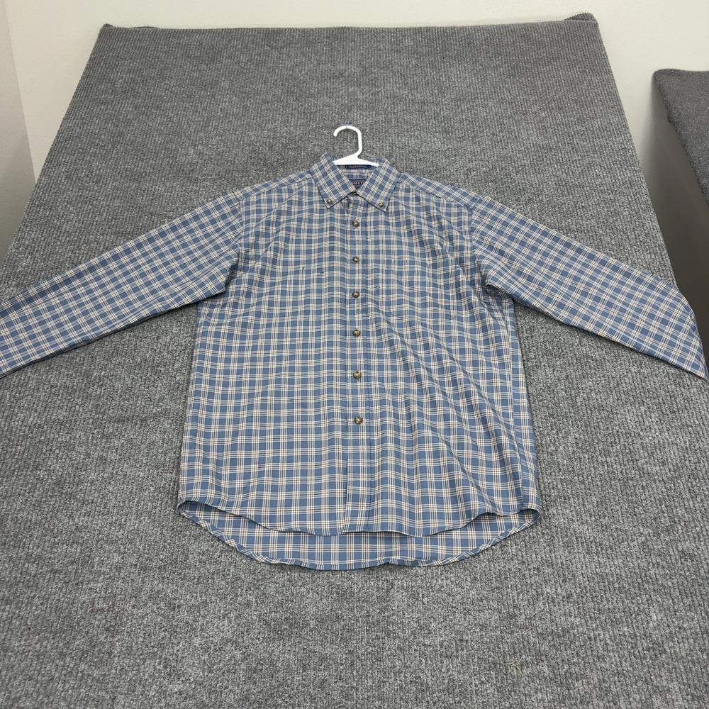 Vintage Pendleton Shirt Mens M Blue Wool Plaid Button Down Outdoor Classic